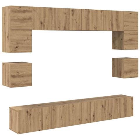 Set mobile TV 8 pcs rovere artigianale 100 x 30 x 30 cm - Foto 1