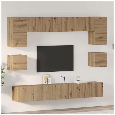 Set mobile TV 8 pcs rovere artigianale 100 x 30 x 30 cm - Foto 2