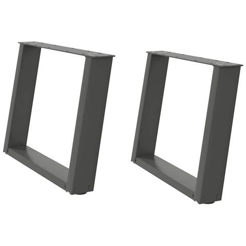 Gambe per Tavolino da Caffè a Forma di U 2 pz Antracite 70x(42-43) cm Acciaio - Foto 2