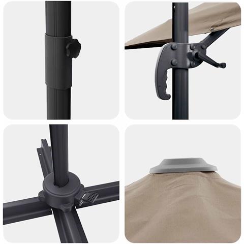 Parasol Roma Talpa 286 x 285 x 265 cm Poliestere e Alluminio - Foto 9