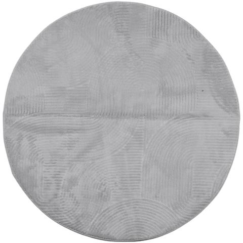 Lusso Casadino - Tappeto Iza A Pelo Corto Con Aspetto Scandinavo Grigio Ø 80 Cm - Foto 1