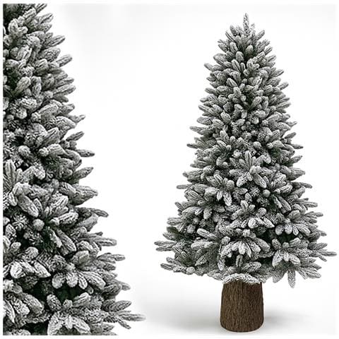 Albero Di Natale Royal 180cm Innevato Base Troco Realistica 948 Punte Foltissimo - Foto 1