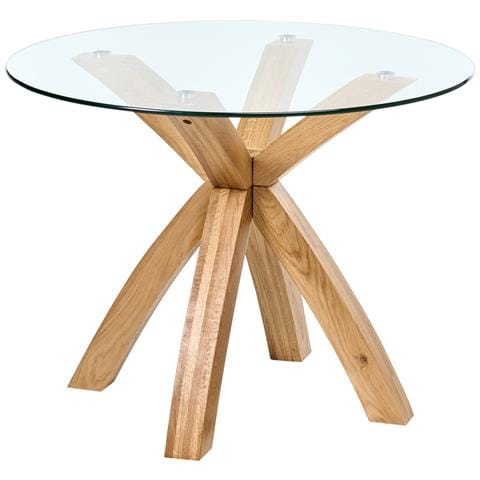 Tavolo Da Pranzo Yapp Marrone Chiaro 100 Cm 100 Cm Vetro Temperato - Foto 2