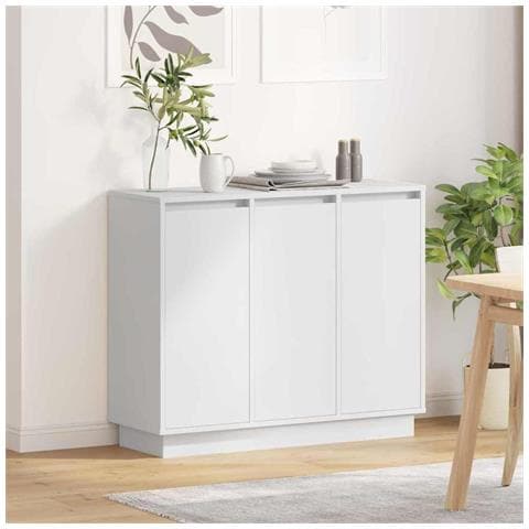 Madia LED Bianco 90 x 32 x 75 cm Legno multistrato - Foto 2