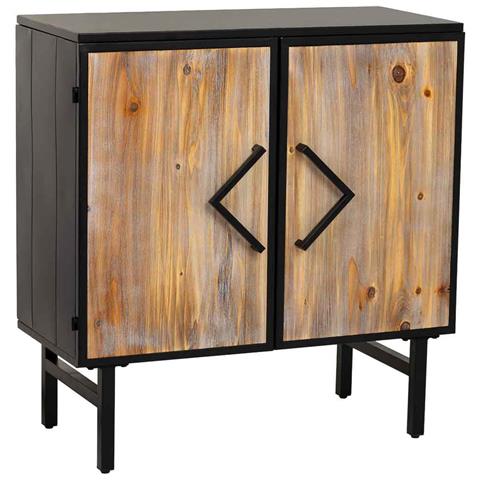 Credenza In Metallo E Legno 2 Ante, Nero 75x35x81h Cm - Foto 1