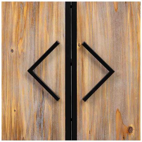 Credenza In Metallo E Legno 2 Ante, Nero 75x35x81h Cm - Foto 7