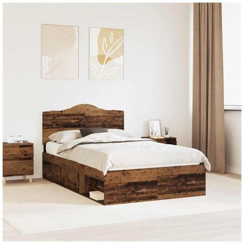 Struttura del letto Legno vecchio 135 x 190 cm Pino massello - Foto 2