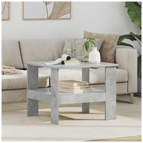 Tavolino da salotto Grigio cemento 57 x 55 x 45 cm - Foto 2