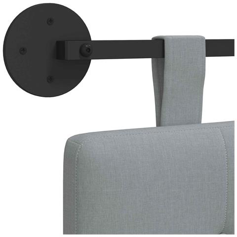 Testata appesa Grigio chiaro 100 x 55 x 5 cm Tessuto - Foto 9