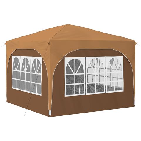 Tenda per feste a pop-up 290 x 290 x 245 cm Beige - Foto 9
