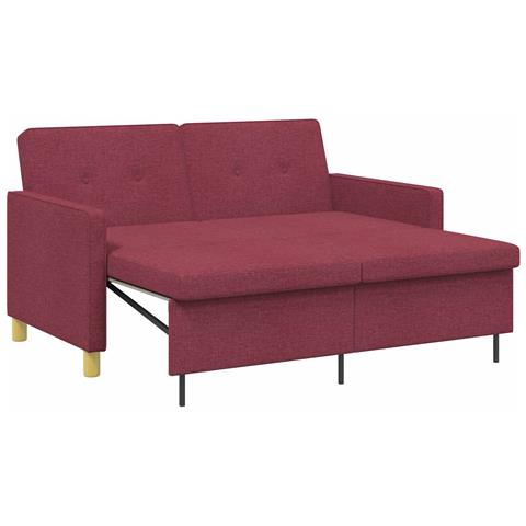 Divano Letto Estraibile Rosso Vino Tessuto - Foto 1
