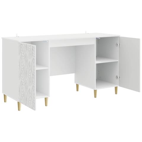 Scrivania Bianco Lucido Legno ingegnerizzato 142,5 x 50 x 75 cm - Foto 2