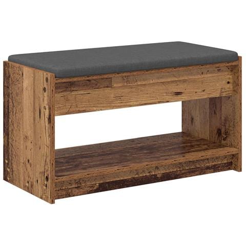 Panca per ingresso con cuscino Legno vecchio 83 x 38 x 45 cm - Foto 1