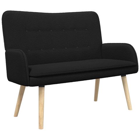 Divano a 2 Posti Nero 115 x 61 x 87 cm Bouclé - Foto 1