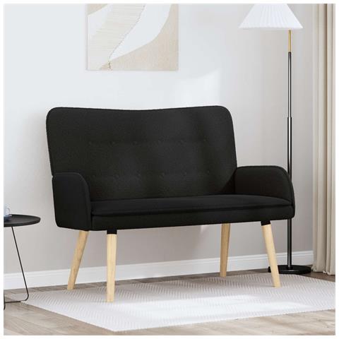 Divano a 2 Posti Nero 115 x 61 x 87 cm Bouclé - Foto 2