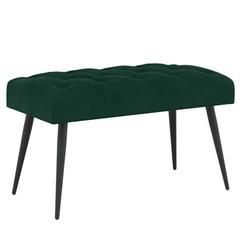 Panchina con bottoni imbottiti Verde Scuro 80 x 40 x 46 cm - Foto 1