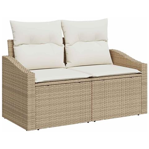Set di divani 7 pcs Beige e Bianco Crema - Foto 2