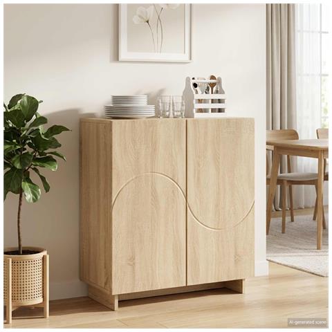 Credenza Rovere Sonoma 67 x 34,5 x 75 cm Legno ingegnerizzato - Foto 2
