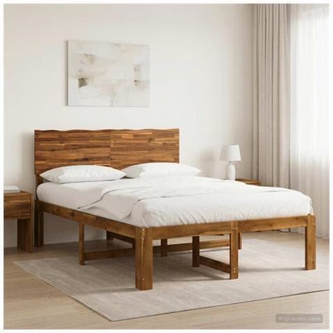 Letto matrimoniale con testiera ROSTOCK Naturale 152 x 203 cm - Foto 2
