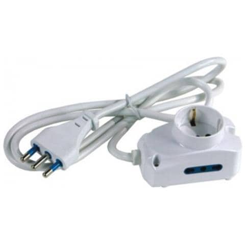 Multipresa 3 posti 1 Presa frontale schuko 2 Prese laterali Cavo m 1,5 - Foto 3