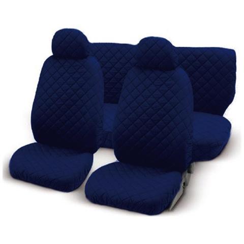 Coprisedili per Auto Trapuntato Made in Italy Fodera Universale Blu Scuro - Foto 1