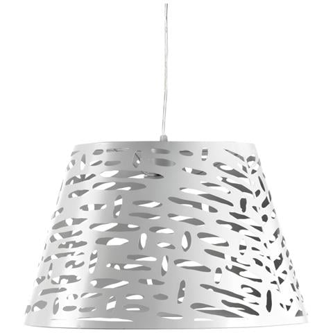 Lampada A Sospensione In Metallo Bianco Con Decorazione Taglio Laser - Foto 1
