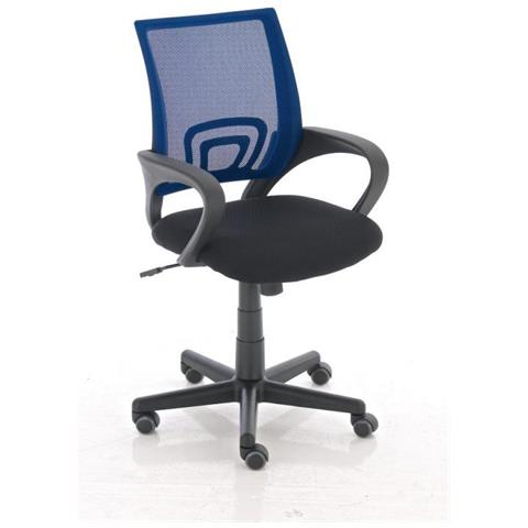 Sedia Ufficio Genius in Rete Traspirante I Sedia Pc Ergonomica Girevole Regolabile I Sedia Studio Imbottita con Braccioli e Ruote I Carico Max 120 kg Blu - Foto 1