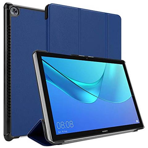 Custodia Per Tablet Compatibile Con Huawei Mediapad M5 / M5 Pro (10.8"" Zoll) In Blu Scuro Jersey - Coperchio Protettiva Ultra Sottile Con Funzione Auto Wake Up E Stand - Foto 2