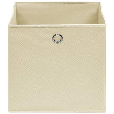 Scatole Portaoggetti con Coperchi 4pz Crema 32x32x32 cm Tessuto - Foto 2