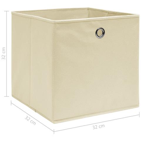 Scatole Portaoggetti con Coperchi 4pz Crema 32x32x32 cm Tessuto - Foto 5
