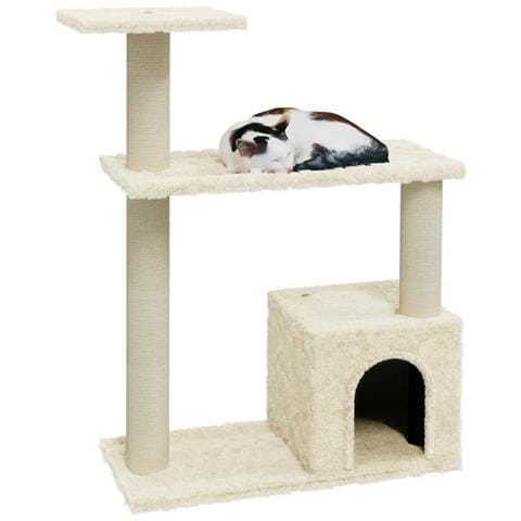 Albero Per Gatti Con Tiragraffi In Sisal Crema 70 Cm - Foto 5