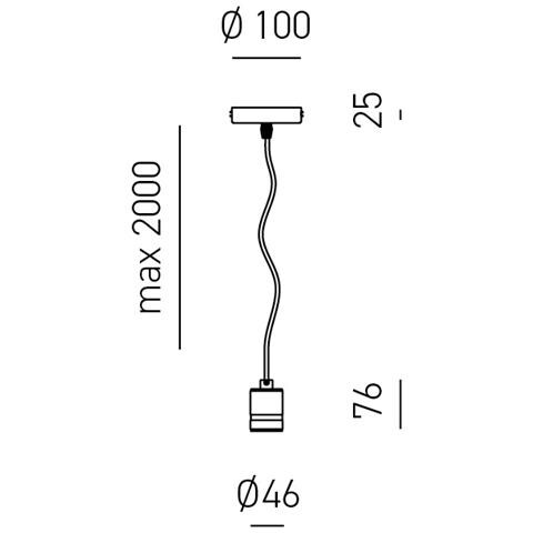 Sospensione Industrial Flash Metallo Nero Satinato E Stoffa Nera 1 Luce E27 - Foto 3