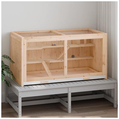 Gabbia Per Criceti 104x52x54 Cm In Legno Massello Di Abete - Foto 2