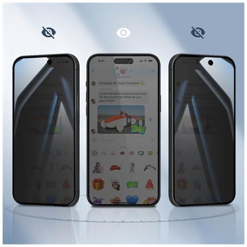 Vetro Temperato Per Iphone 15 Pro Max Antispia Durezza 9h - Foto 5