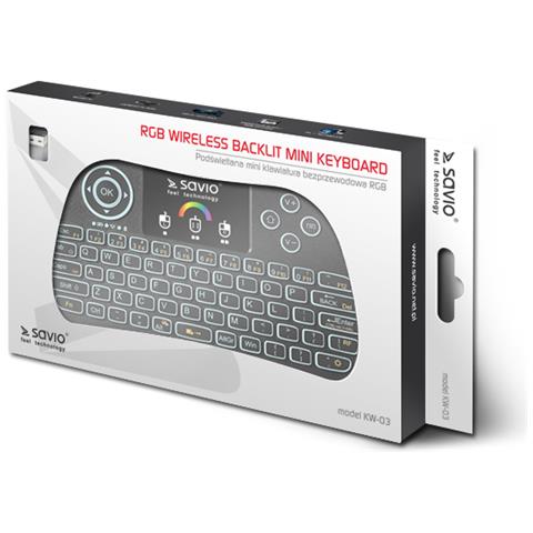 KW-03 tastiera Universale RF Wireless QWERTY Inglese Nero - Foto 6