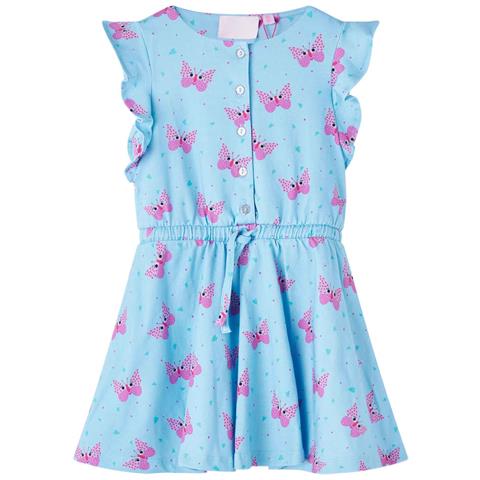 Abito Da Bambina Con Bottoni Senza Maniche Blu 92 - Foto 1