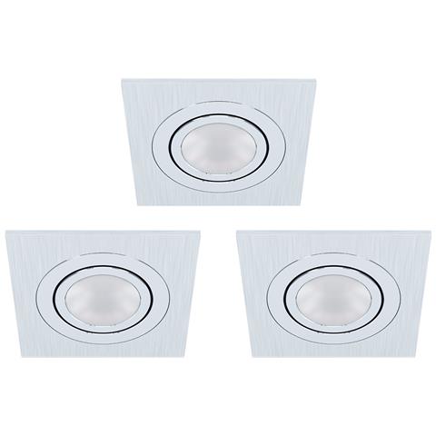 Faretto Ad Incasso Contemporaneo Areitio Alluminio Spazzolato 3 Luci Gu10 4,6w - Foto 1