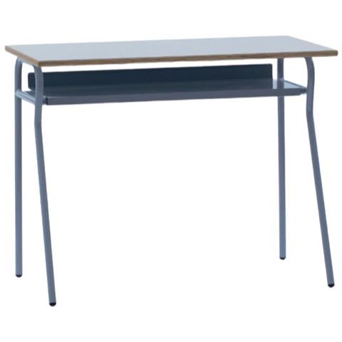 Banco Scuola Moderno Metallo Grigio Piano Melaminico Grigio 100x50x76,5 - Foto 1
