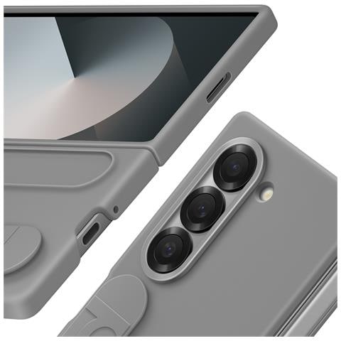 Cover Originale Galaxy Z Fold6 Impugnatura E Cavalletto, Grigio Scuro - Foto 2
