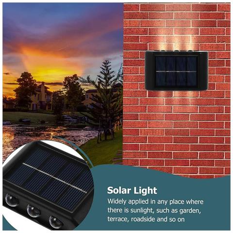 Applique Lampada 12 Led Muro Parete Solare Ip65 Bidirezionale Giardino Te-b0567 - Foto 2