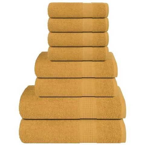 Set Asciugamani 8 Pz Oro 360 Gsm 100% Cotone - Foto 1