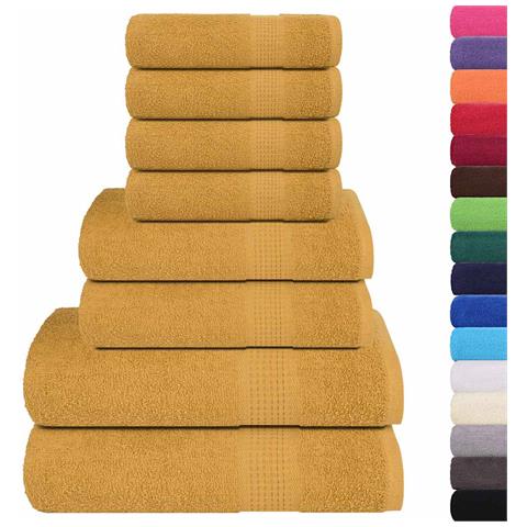 Set Asciugamani 8 Pz Oro 360 Gsm 100% Cotone - Foto 2