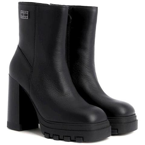 High Heel Ankle Boot Stivaletti Pelle Scarpe Donna Nero Eu 39, En0en02256 Bds - Foto 1