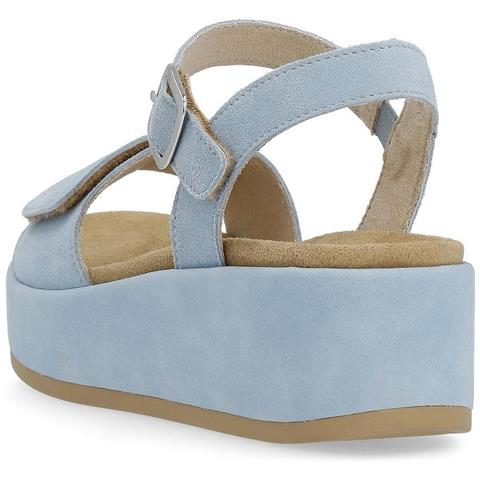 Blue Casual Open Sandals Sandali Pelle Scamosciata /nabuk Scarpe Donna Blu Eu 36, D1n50-10 - Foto 3