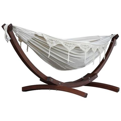 C8SPCT-00 amaca Struttura per amaca 1 persona (e) Cotone Marrone, Bianco - Foto 1