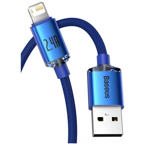 Cavo Da Lightning A Usb 20w Modello Crystal Shine Charge And Sync 1,2m, Blu - Foto 2