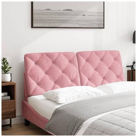 Cuscino Testiera Rosa 120 Cm In Velluto - Foto 3
