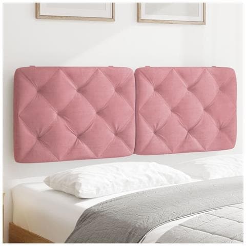 Cuscino Testiera Rosa 120 Cm In Velluto - Foto 1