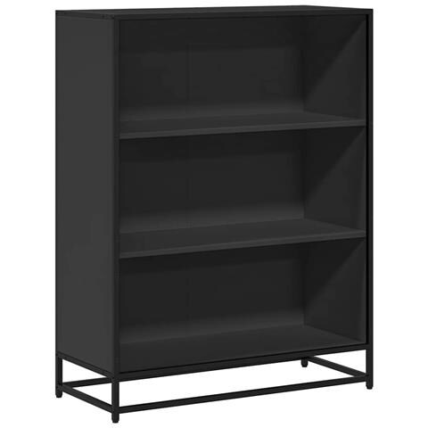 Libreria Nera 80,5x35x107,5 Cm In Legno Multistrato - Foto 2