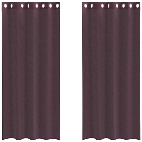 Tende In Voile Con Occhielli 2 Pz Viola 140x225 Cm - Foto 2